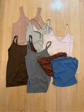 Mixed Women's Tank & Cami Bundle - Pink, Brown, Gray, Blue, Rust, Cream